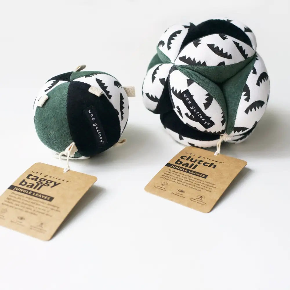 Jungle Leaves Clutch and Taggy Ball Bundle - Wee Gallery
