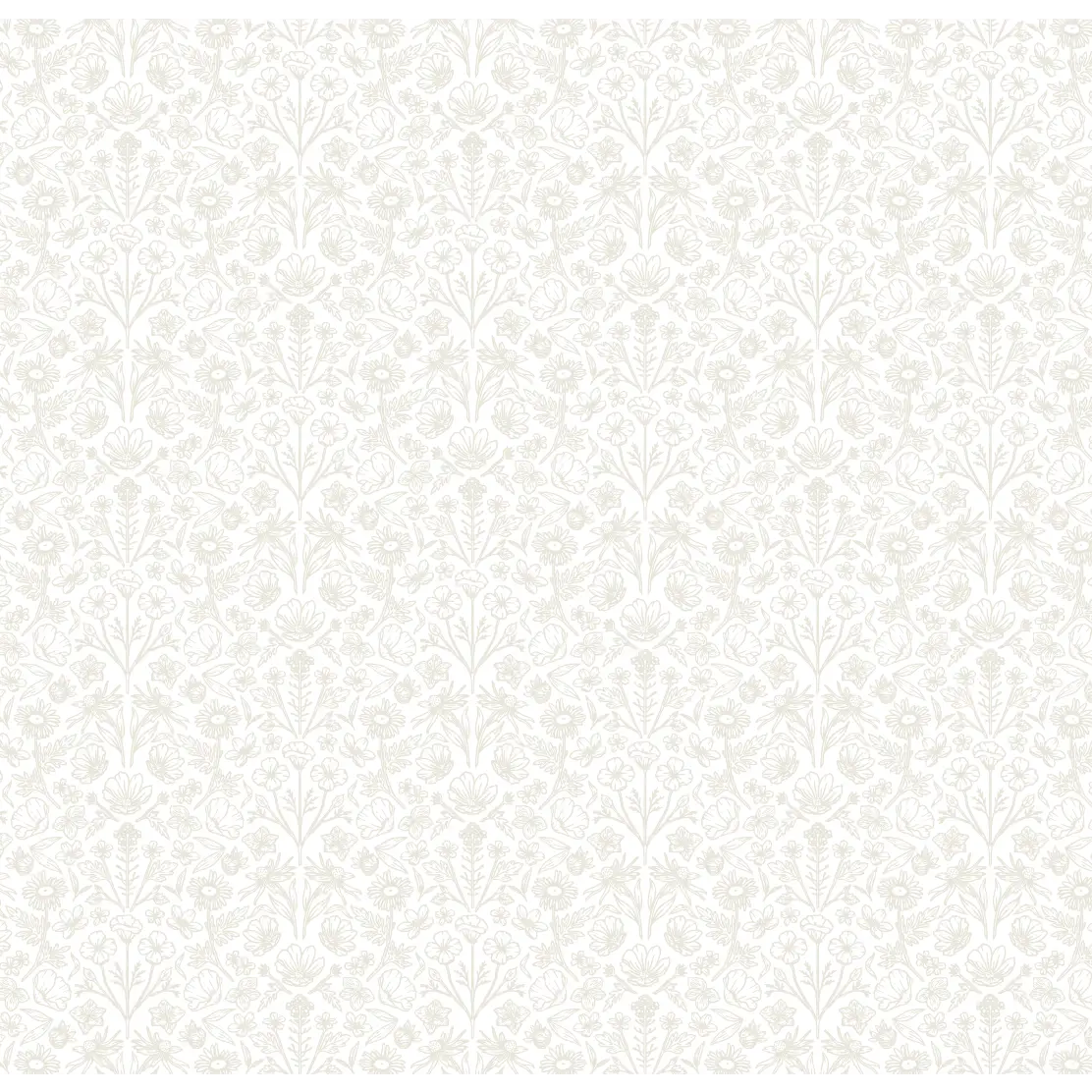 Junie Wallpaper - Petite Flowers - by Kourtni Gunn - Sample 1 foot by 1 foot / Neutral - Loomwell Home Goods