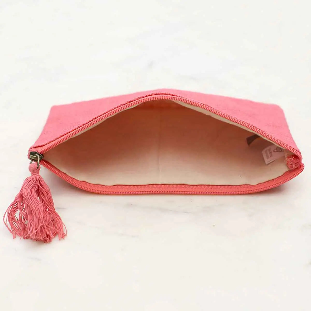 Jute Cosmetic Bag - Coral - The Royal Standard
