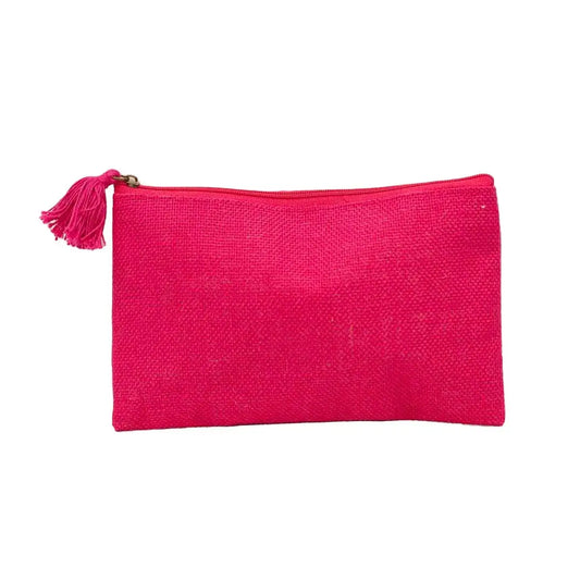 Jute Cosmetic Bag - Magenta - The Royal Standard