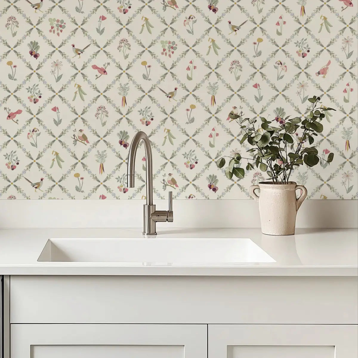 Kacie Wallpaper - Little Garden Things - by Linen and Paper Design - Loomwell Home Goods