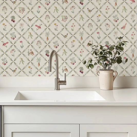 Kacie Wallpaper - Little Garden Things - by Linen and Paper Design - Loomwell Home Goods