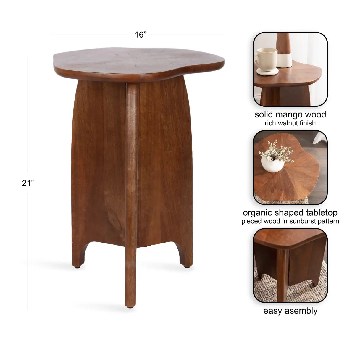 Kanna Modern Natural Wood Table - kateandlaurel