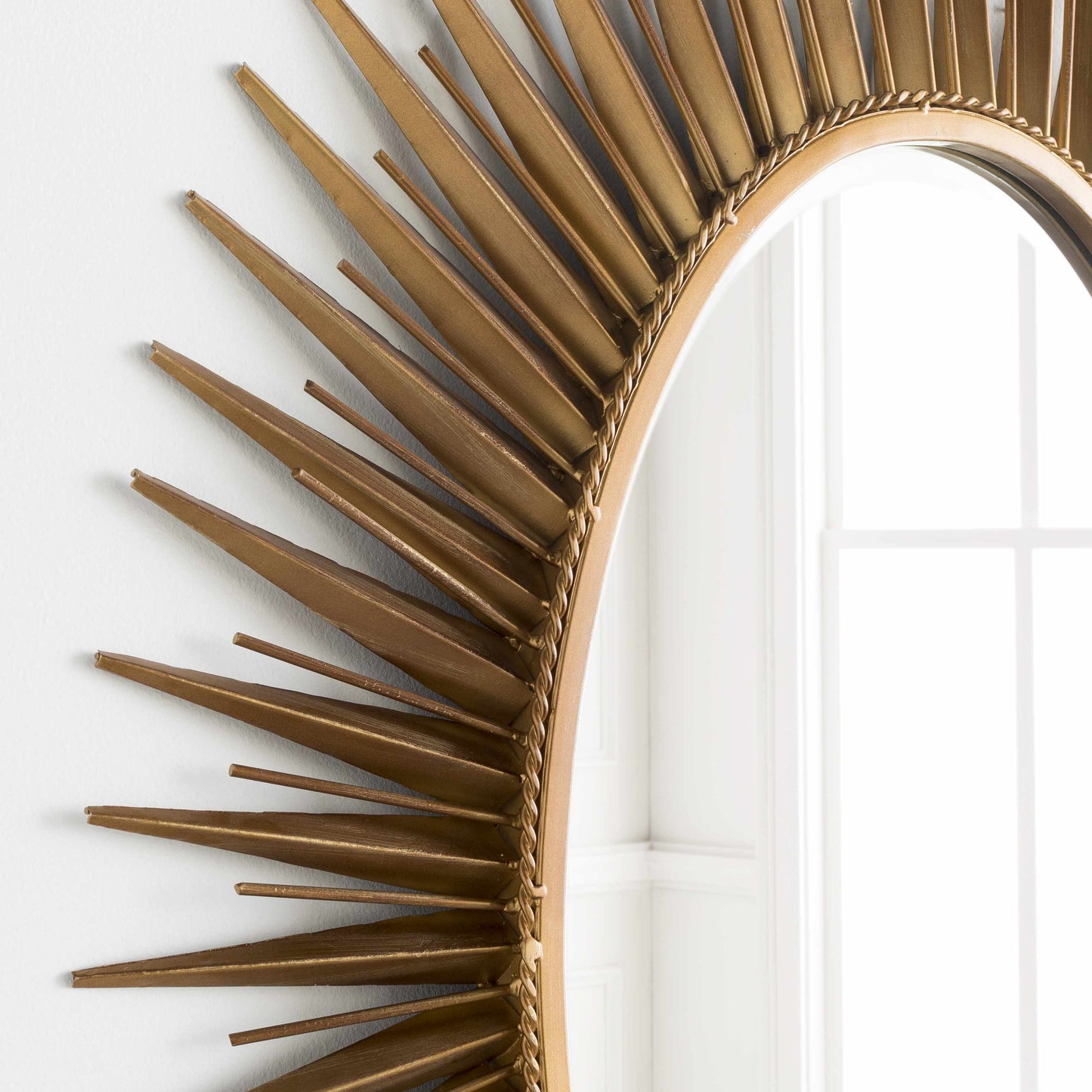 Oval Starburst Metal Mirror