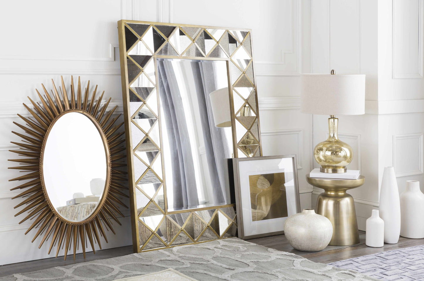 Oval Starburst Metal Mirror