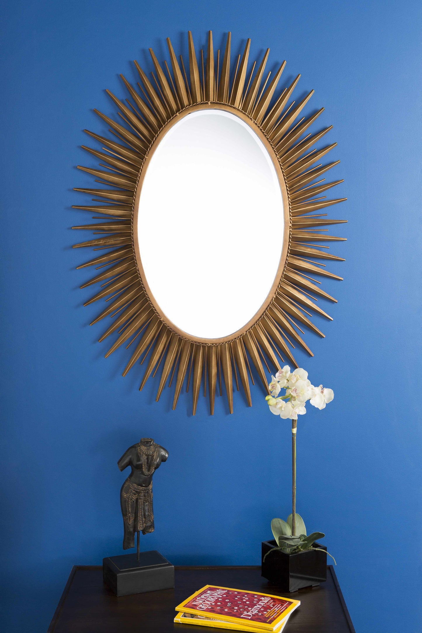 Oval Starburst Metal Mirror
