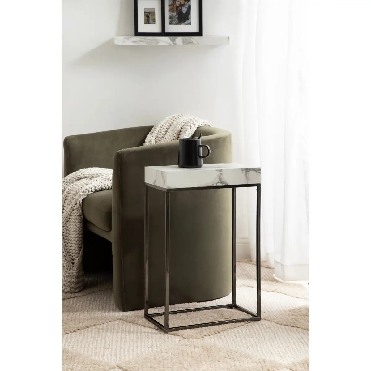 Karlsen Wood and Metal Slim Side Table - kateandlaurel