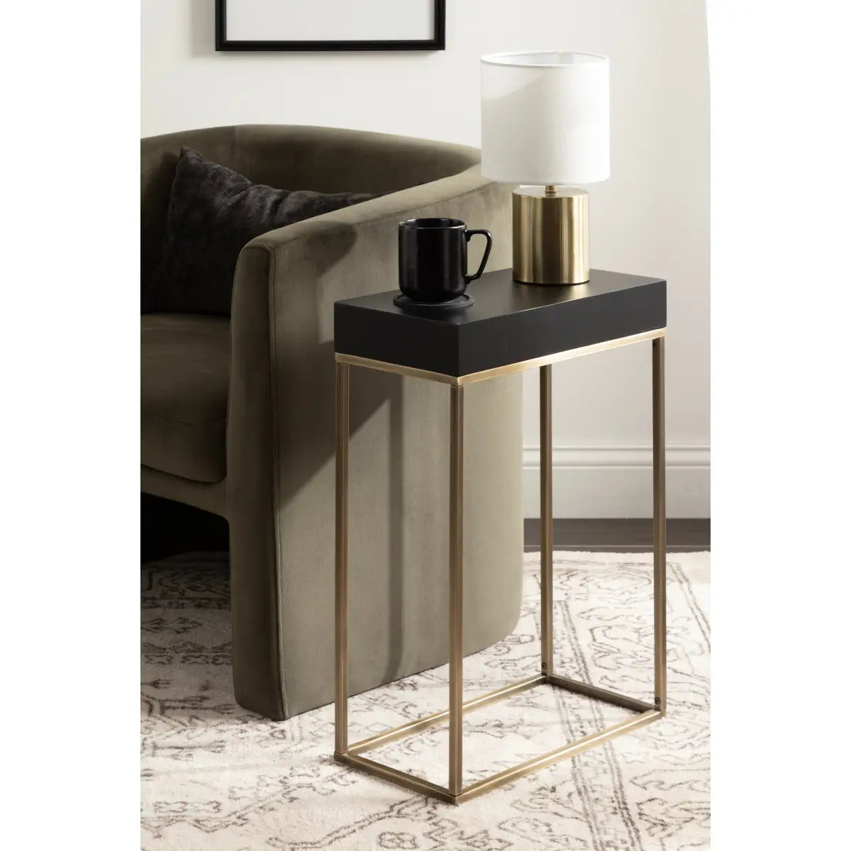 Karlsen Wood and Metal Slim Side Table - kateandlaurel