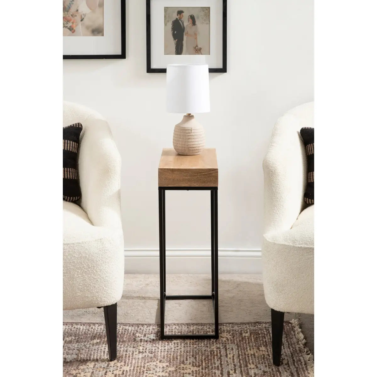 Karlsen Wood and Metal Slim Side Table - kateandlaurel