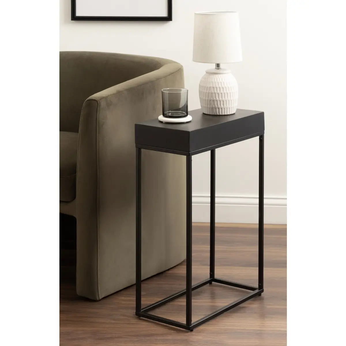 Karlsen Wood and Metal Slim Side Table - kateandlaurel