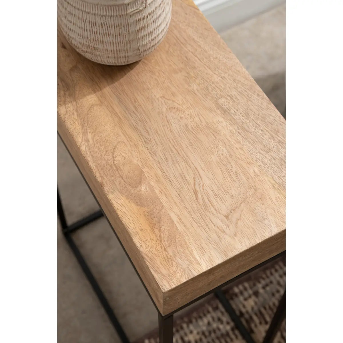 Karlsen Wood and Metal Slim Side Table - kateandlaurel
