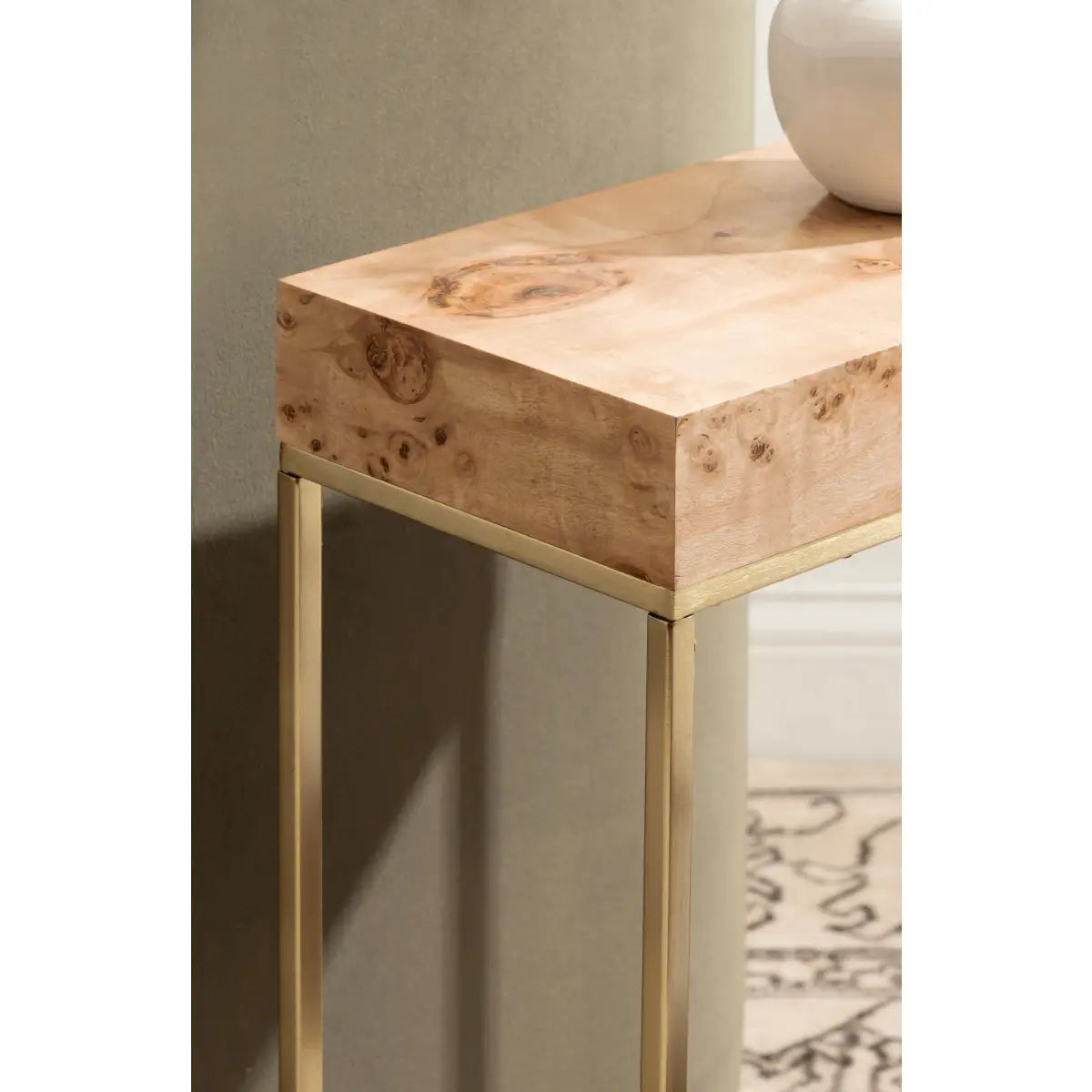 Karlsen Wood and Metal Slim Side Table - kateandlaurel