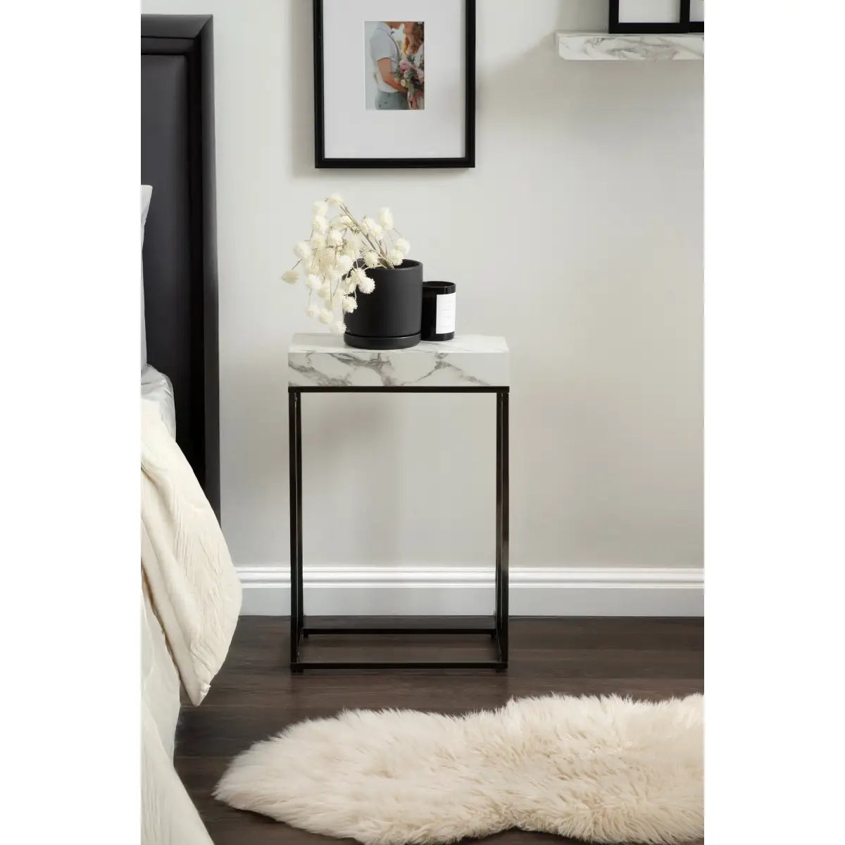 Karlsen Wood and Metal Slim Side Table - kateandlaurel