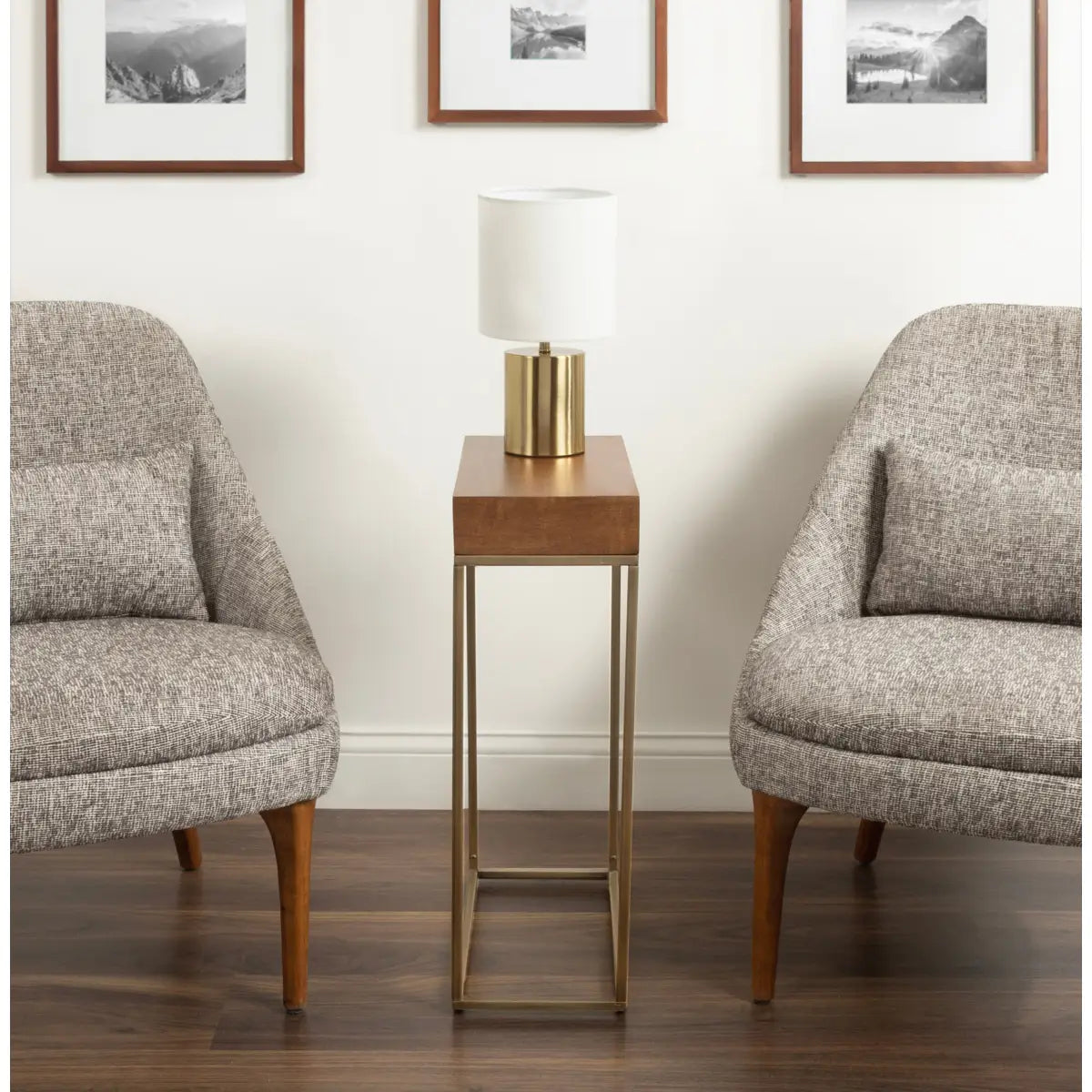 Karlsen Wood and Metal Slim Side Table - kateandlaurel