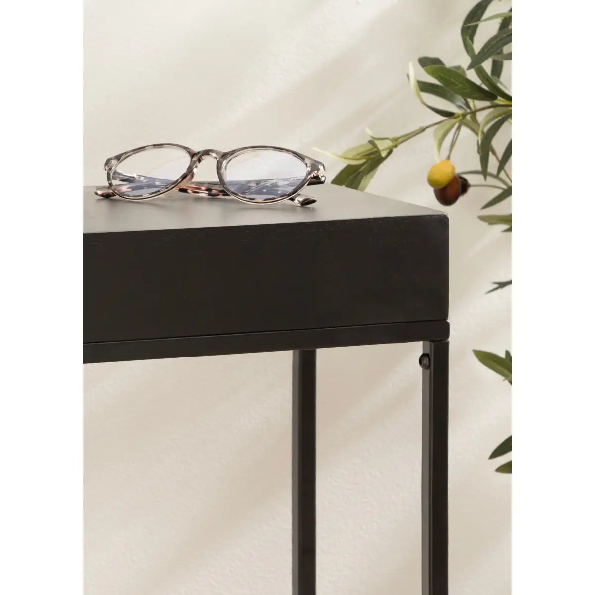 Karlsen Wood and Metal Slim Side Table - kateandlaurel