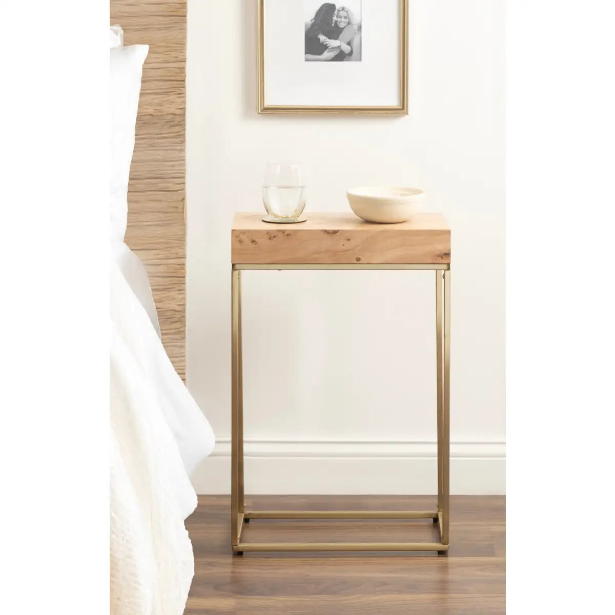 Karlsen Wood and Metal Slim Side Table - kateandlaurel