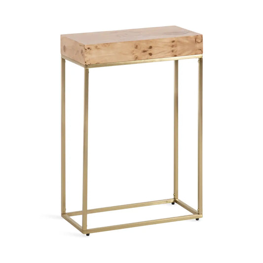 Karlsen Wood and Metal Slim Side Table - kateandlaurel