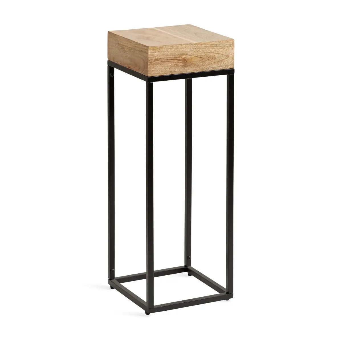 Karlsen Wood and Metal Slim Side Table - Natural/Black / 8x8x23 - kateandlaurel