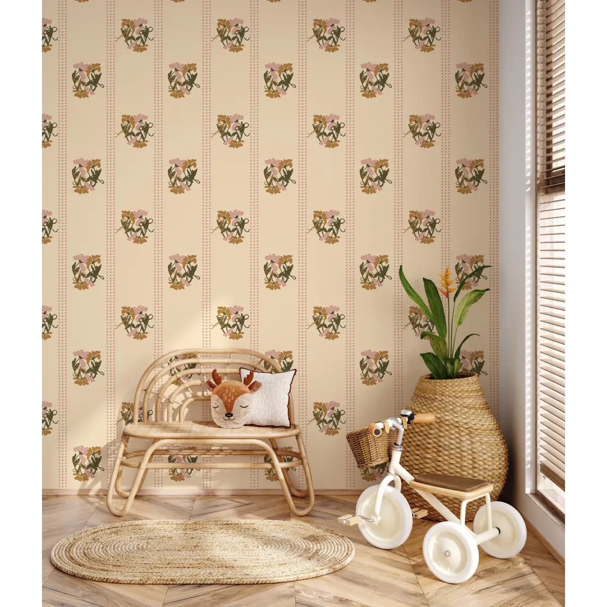 Kate Wallpaper - Sweet Pea Flowers - by Leah Jo Design - Loomwell Home Goods