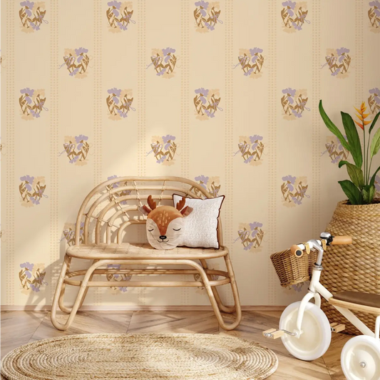 Kate Wallpaper - Sweet Pea Flowers - by Leah Jo Design - Loomwell Home Goods