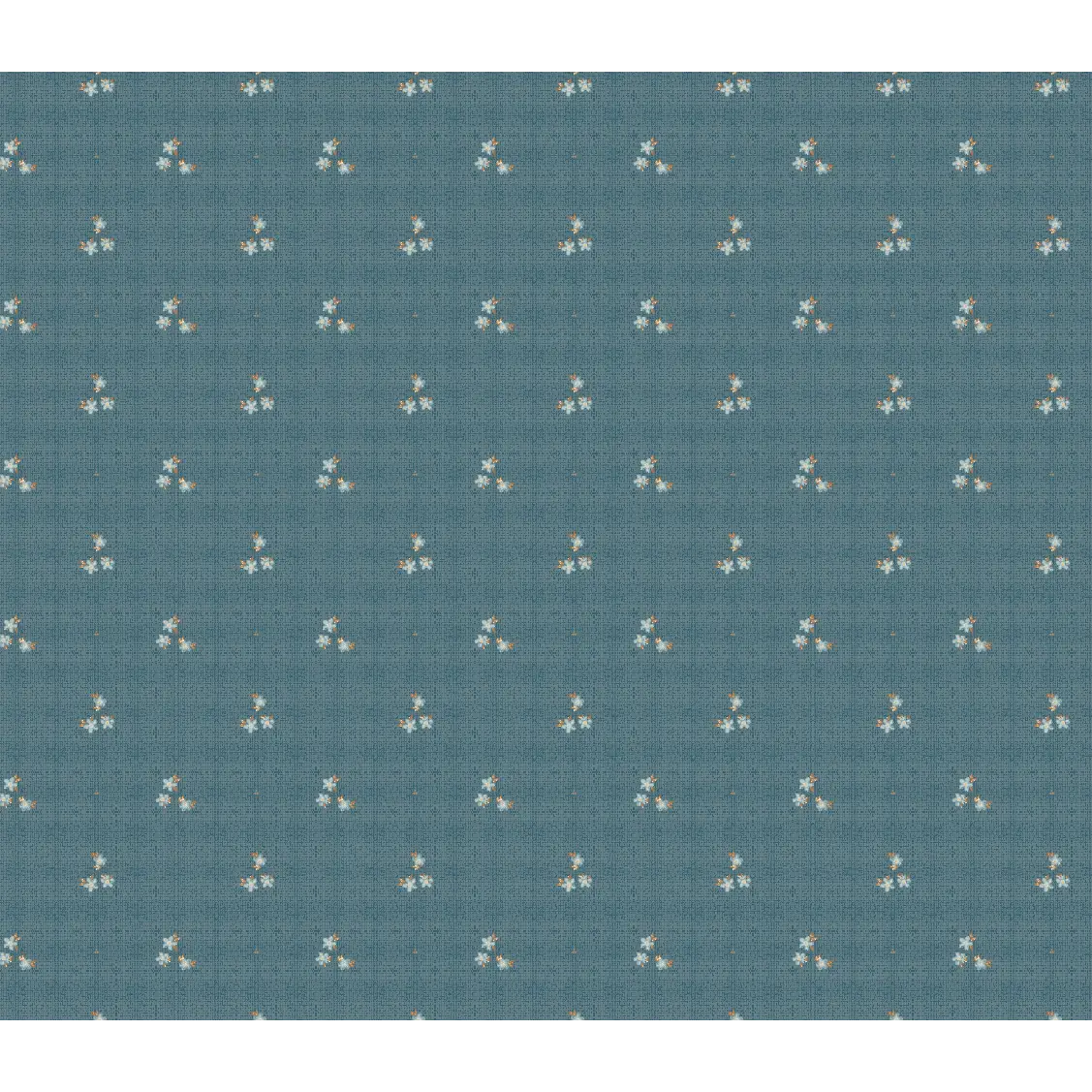 Katie Wallpaper - Mini Flowers Dots - by Megan Cabaj - Sample 1 foot by 1 foot / Deep Blue - Loomwell Home Goods