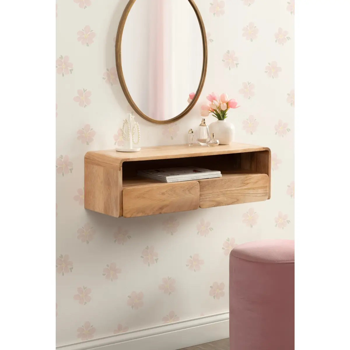 Kato Wood Floating Console Table - Wall Mount - kateandlaurel