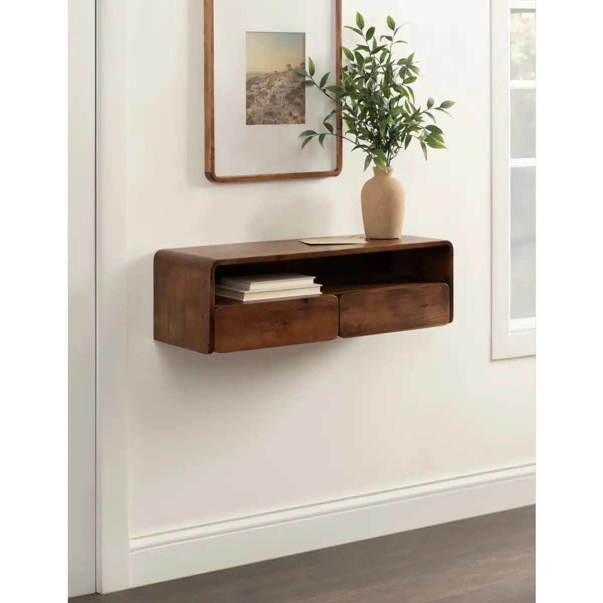 Kato Wood Floating Console Table - Wall Mount - kateandlaurel