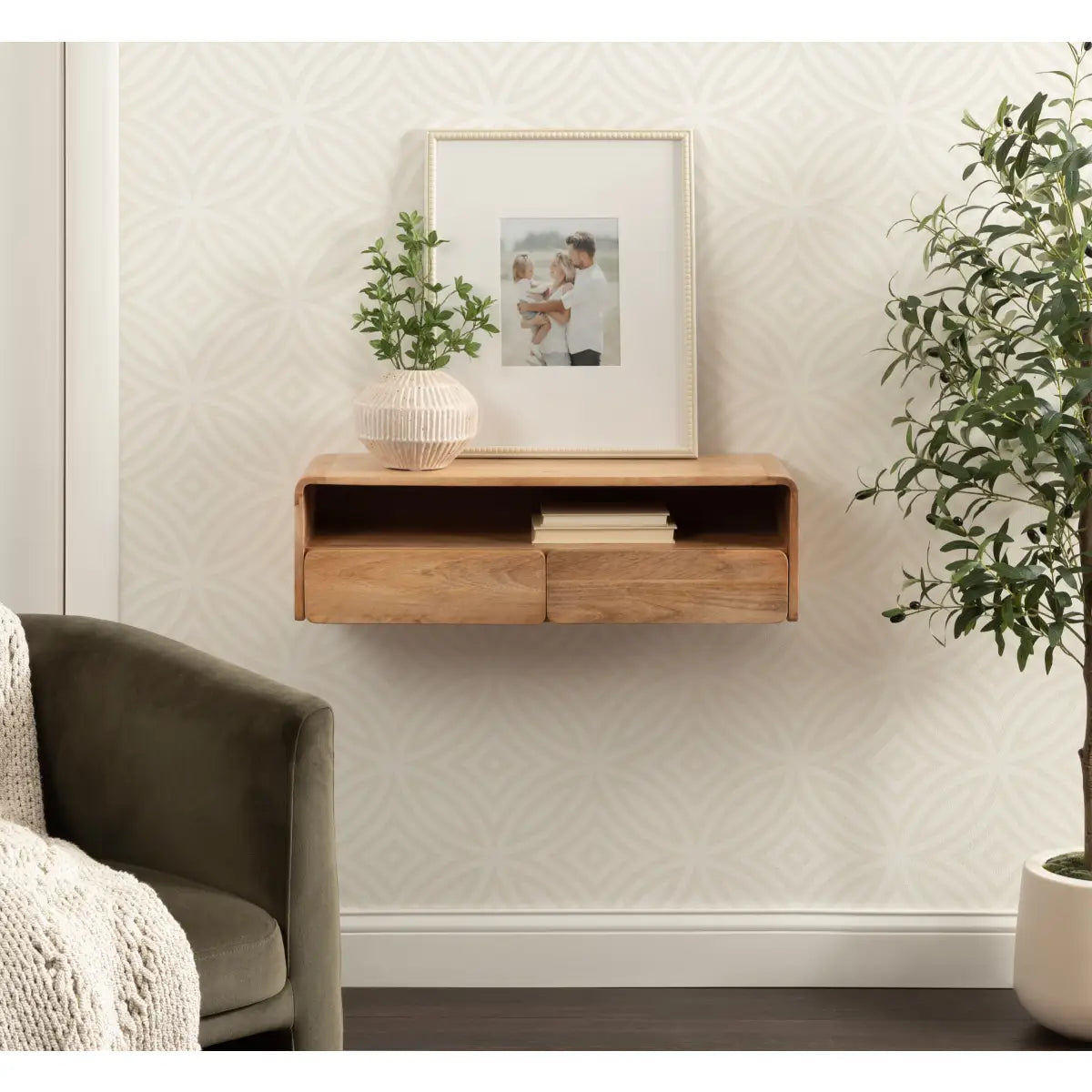 Kato Wood Floating Console Table - Wall Mount - kateandlaurel