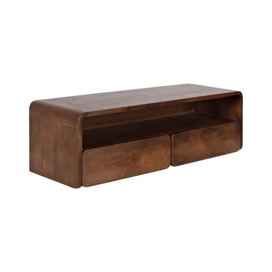 Kato Wood Floating Console Table - Wall Mount - Walnut Brown - kateandlaurel