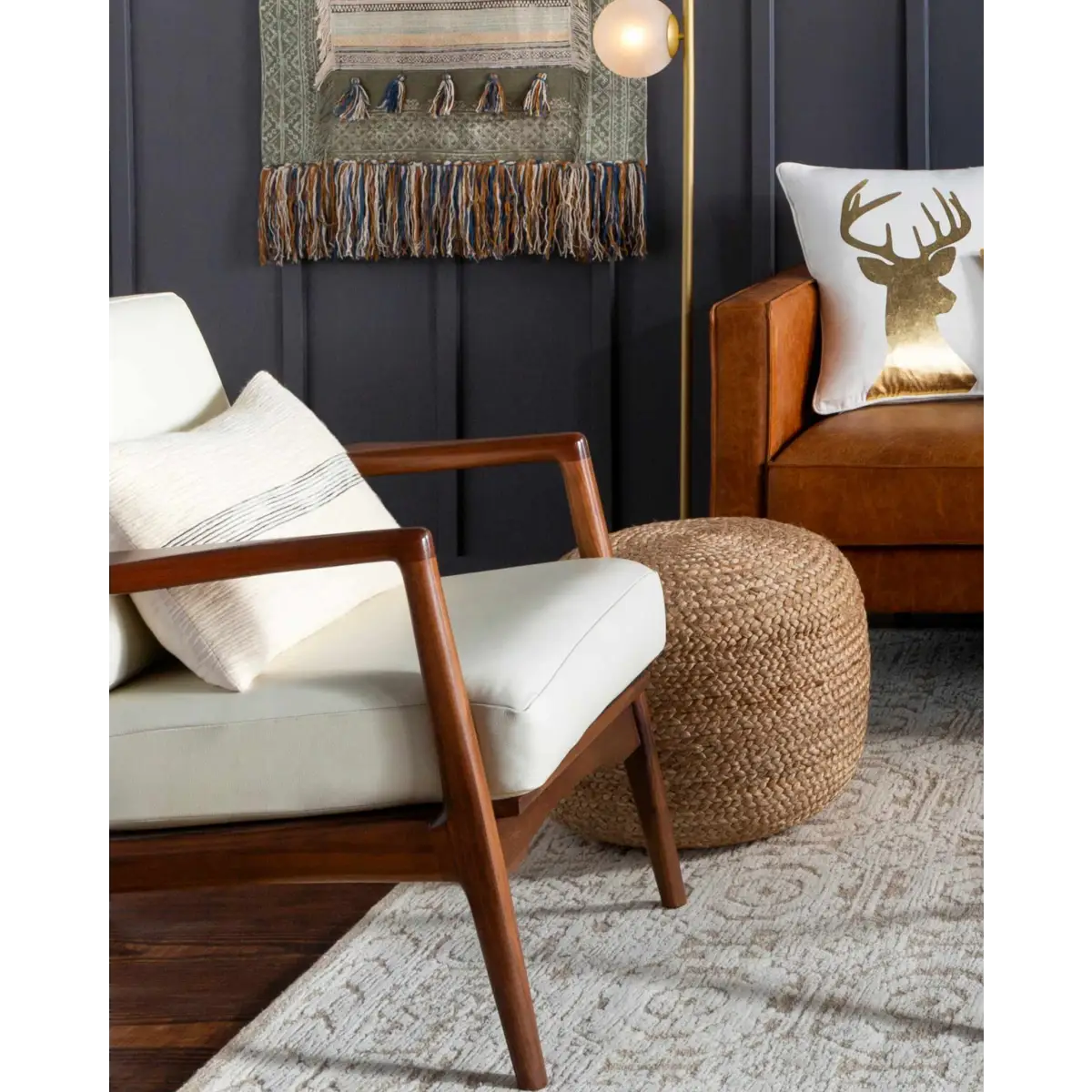 Kaumakani Jute Pouf - 20’’ x 20’’ x 16’’ Cylinder - Boutique Rugs