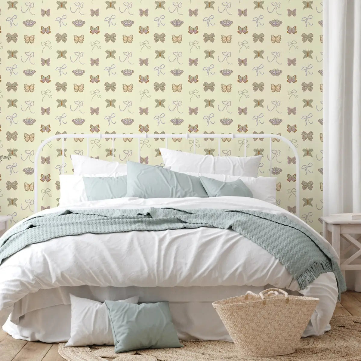 Kaylor Wallpaper - Bows and Butterflies - by Leah Jo Design - Loomwell Home Goods
