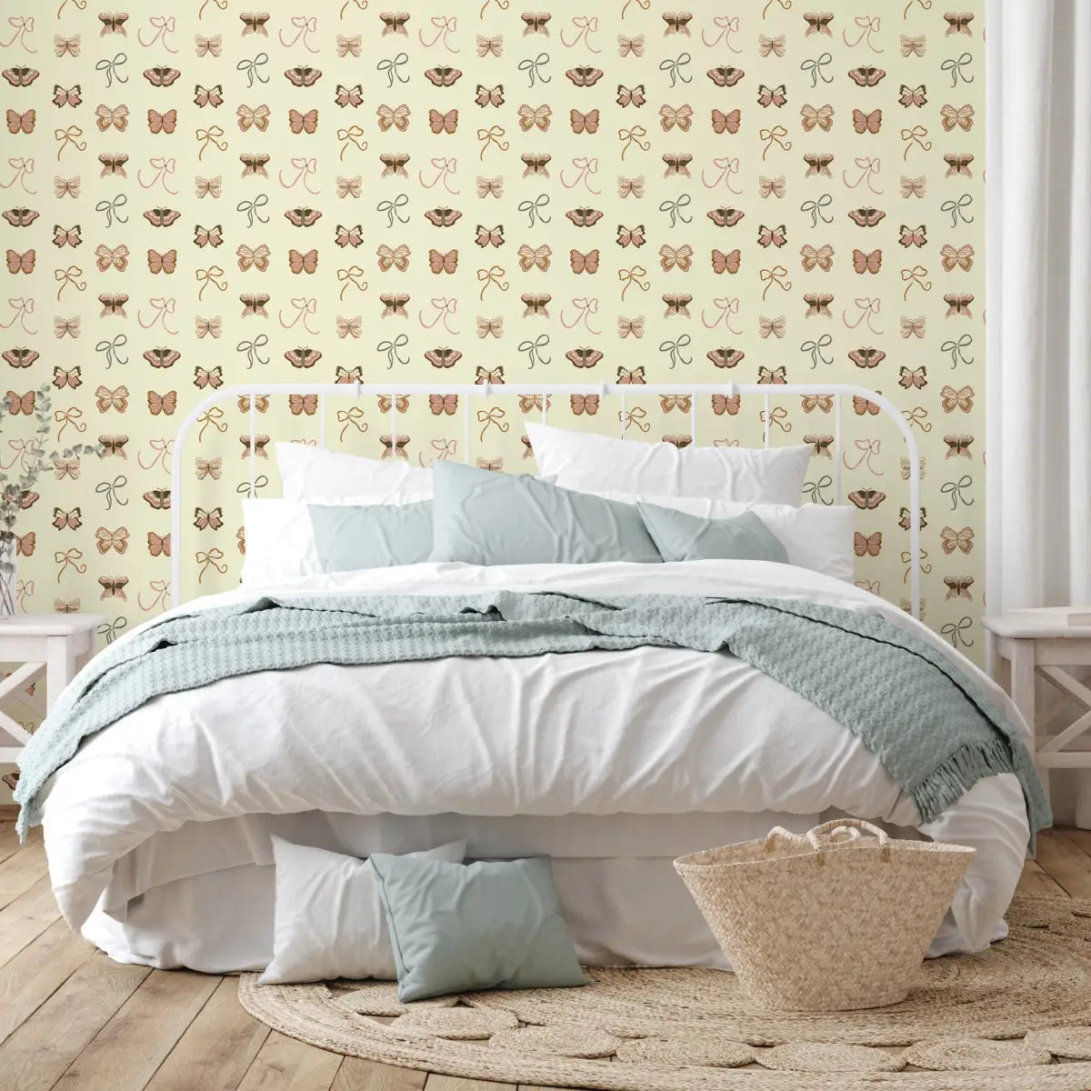 Kaylor Wallpaper - Bows and Butterflies - by Leah Jo Design - Loomwell Home Goods