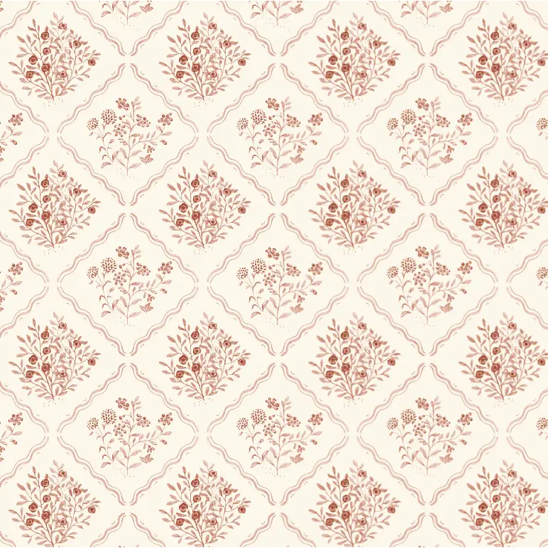 Kaylum Wallpaper - Wildflower Painted Tiles - by Luna Pictata - Sample 1 foot by 1 foot / Small - Loomwell Home Goods