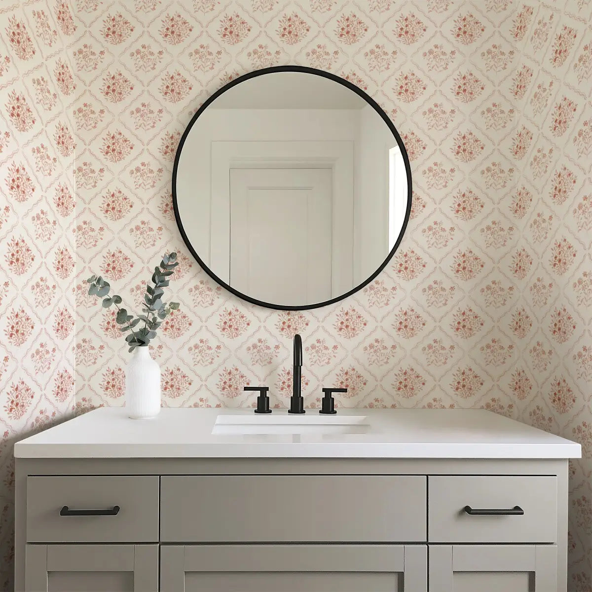 Kaylum Wallpaper - Wildflower Painted Tiles - by Luna Pictata - Loomwell Home Goods