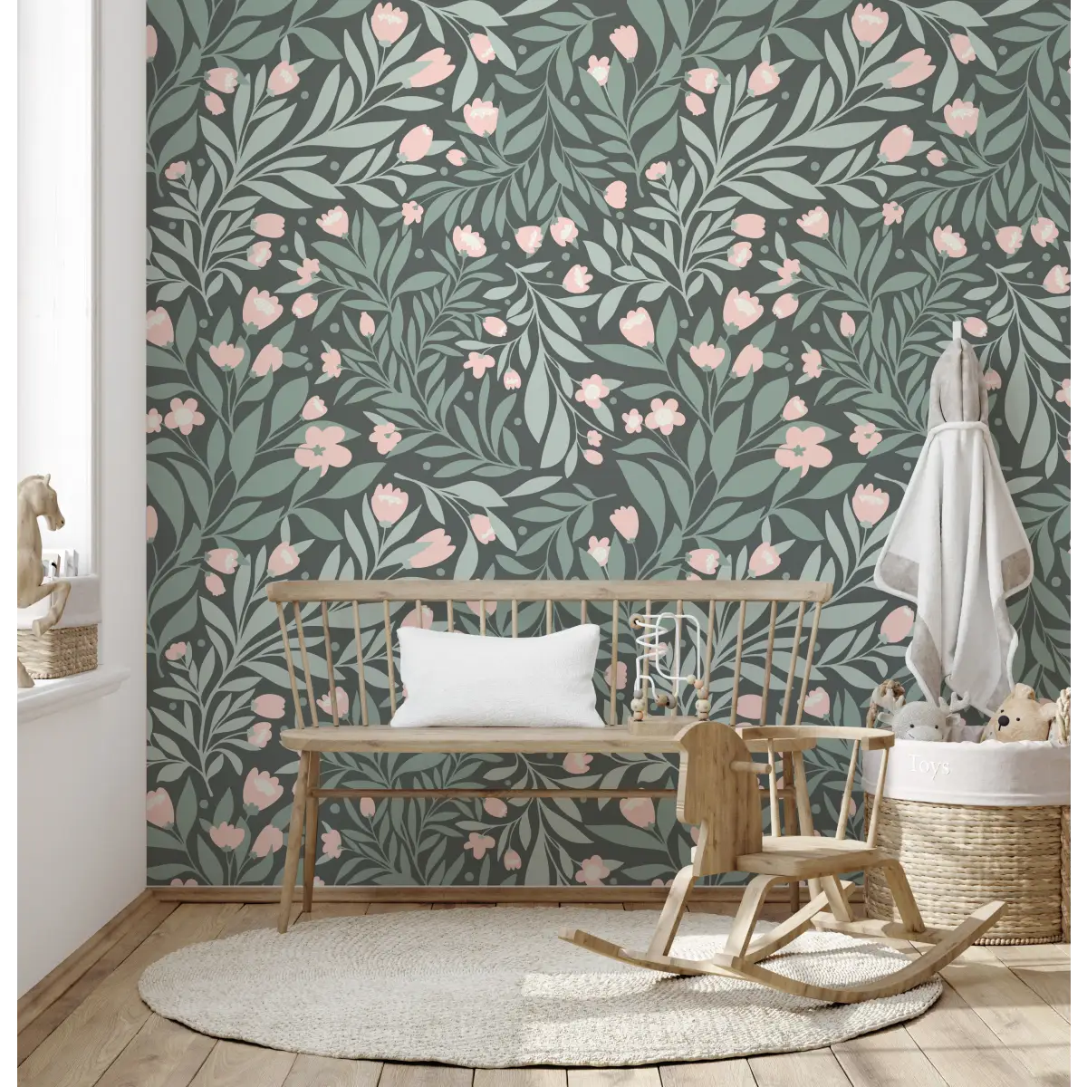 Kendall Wallpaper - Lush Flowers - by Sara Mari - Loomwell Home Goods