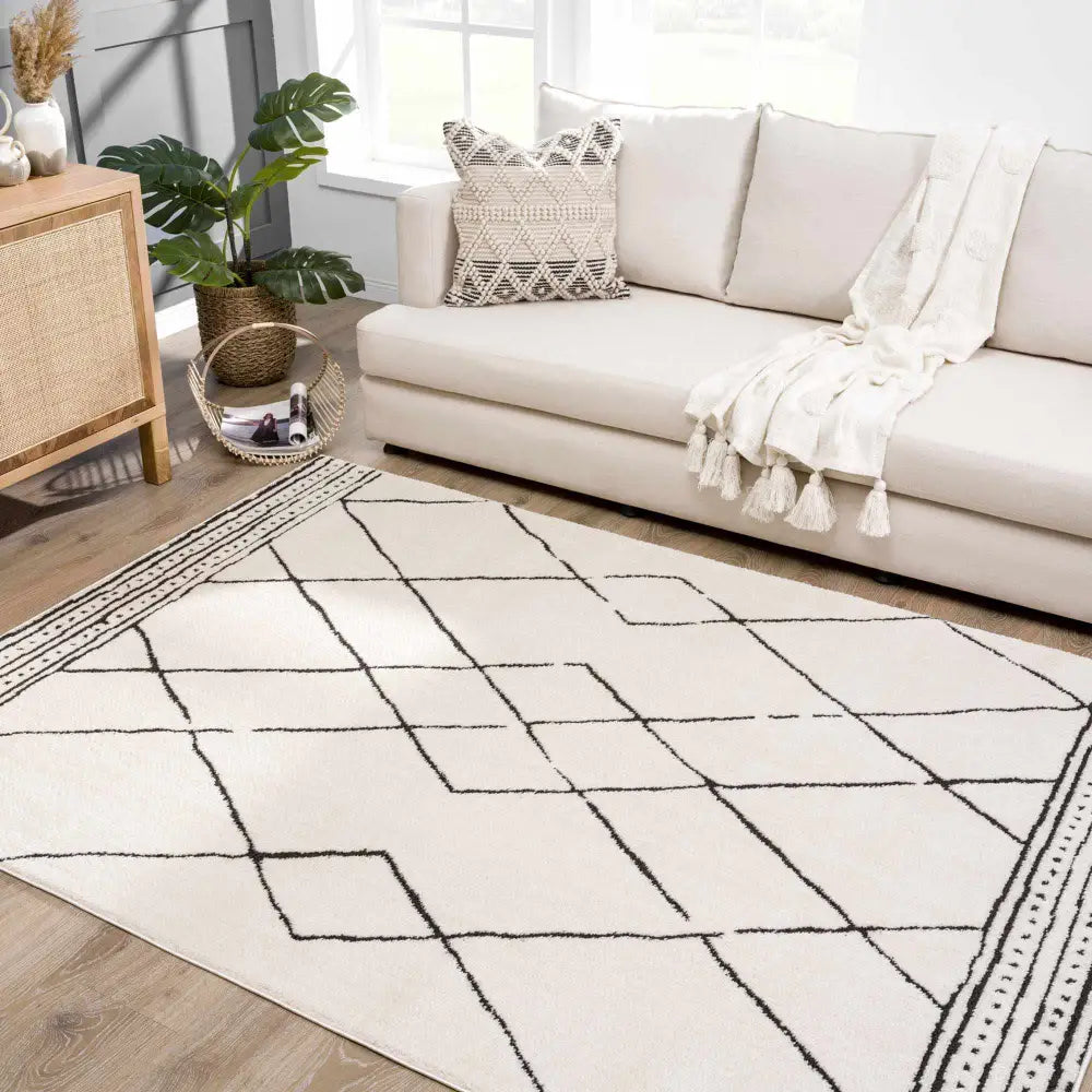 Keone Black & White Area Rug - Boutique Rugs