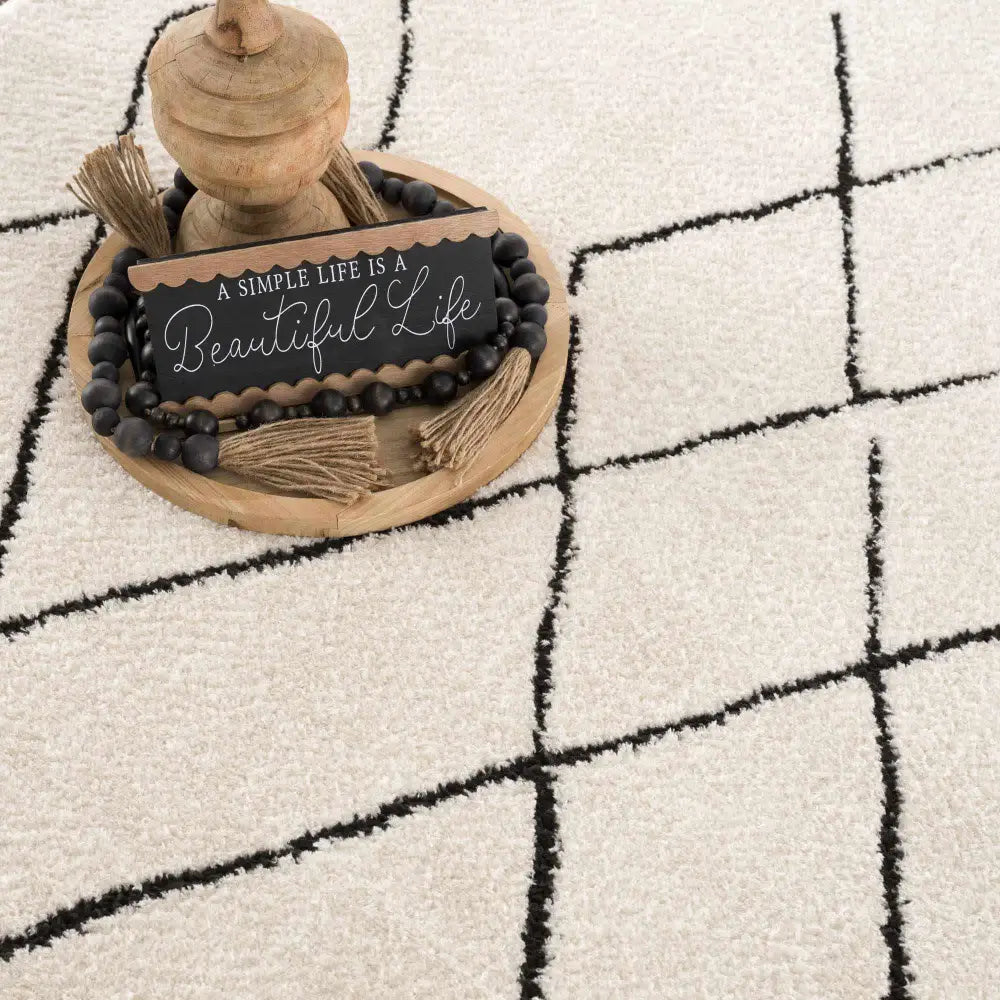 Keone Black & White Area Rug - Boutique Rugs