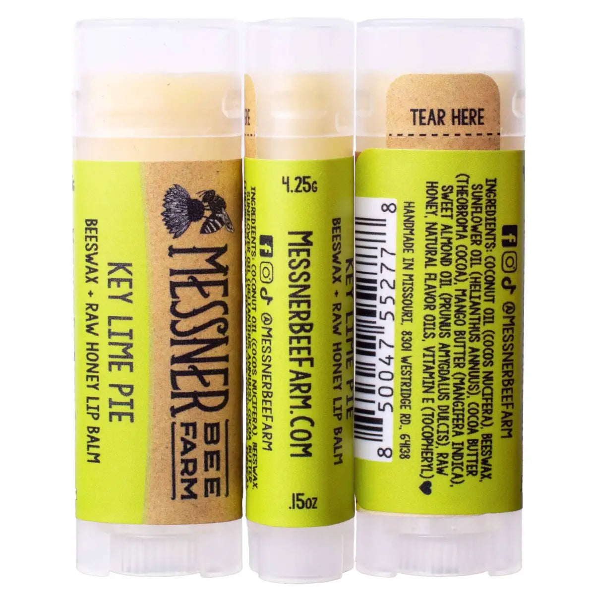 Lip Balm - Key Lime Pie - Handmade with Beeswax - Messner Bee Farm