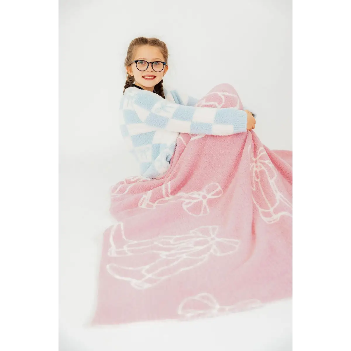Kids Cozy Blanket - Light Pink Cowgirl - Mila & Rose ®