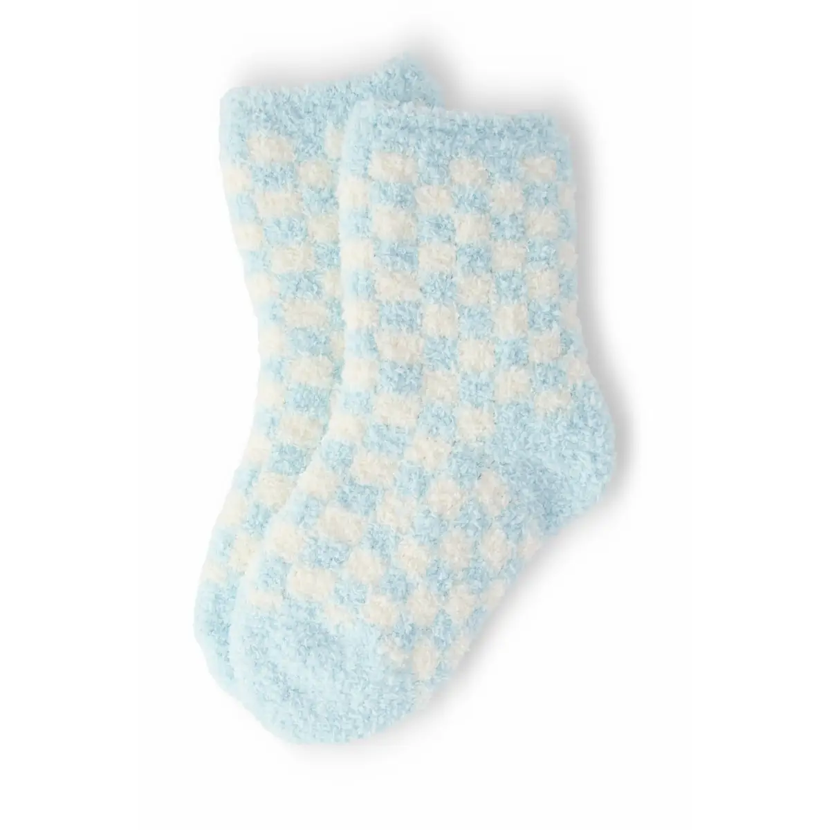 Kids Cozy Socks - Light Blue Checker - Mila & Rose ®