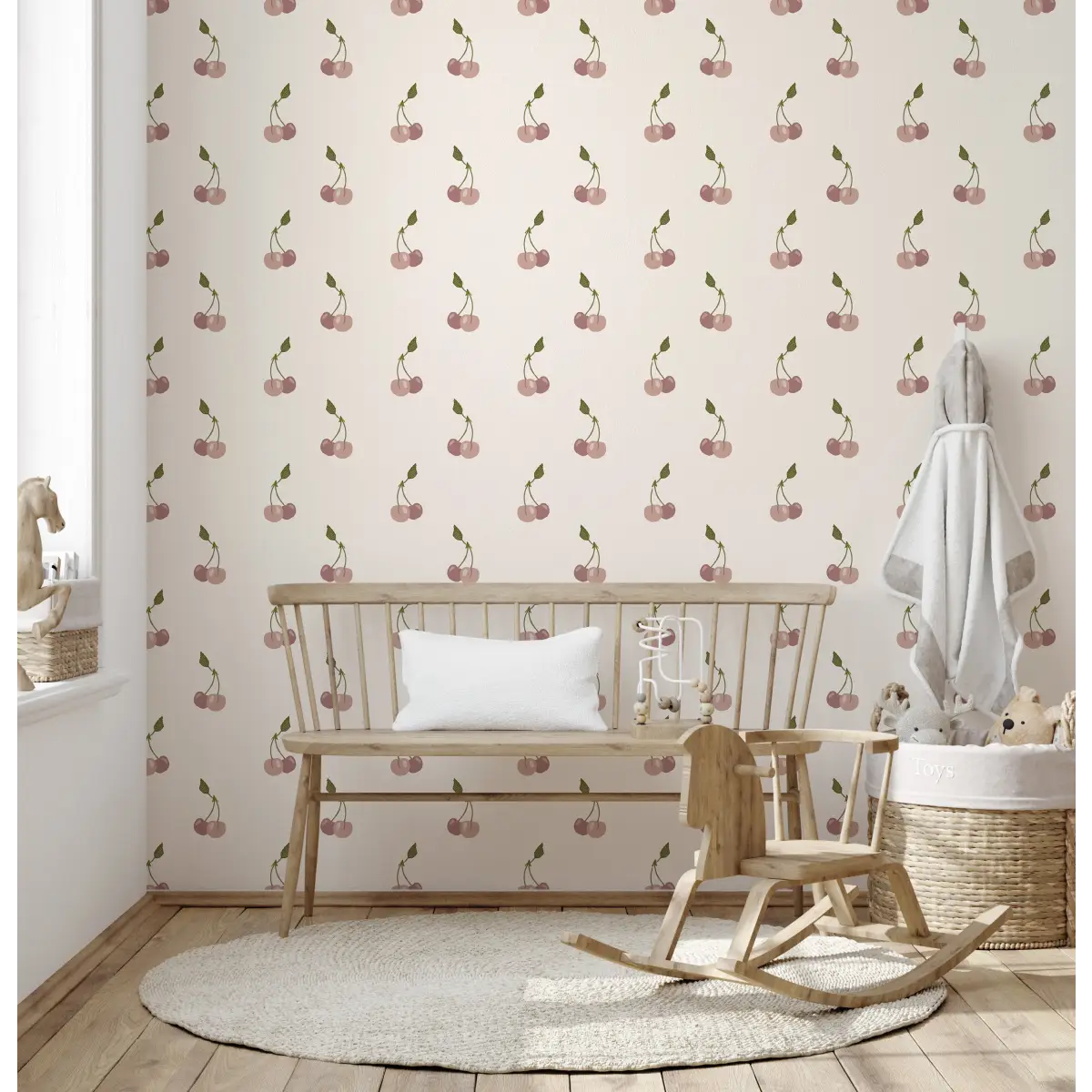 Kinley Wallpaper - Cherries - by Adeline-Julie Bee - Loomwell Home Goods