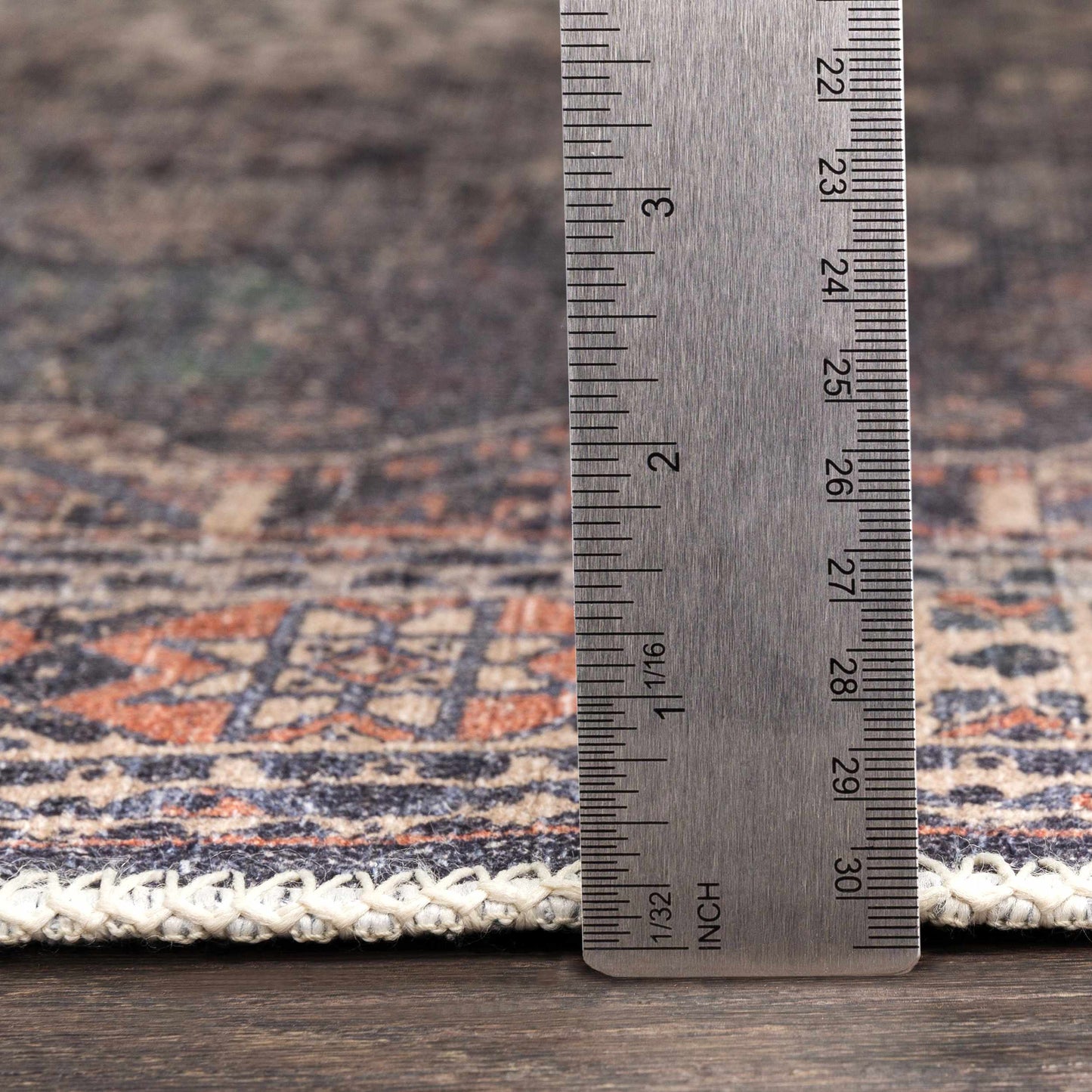 Kittrell Brown Medallion Washable Rug - Boutique Rugs