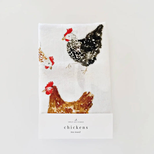 Kitchen Tea Towel - Chickens - by Emily Lex - emily lex studio