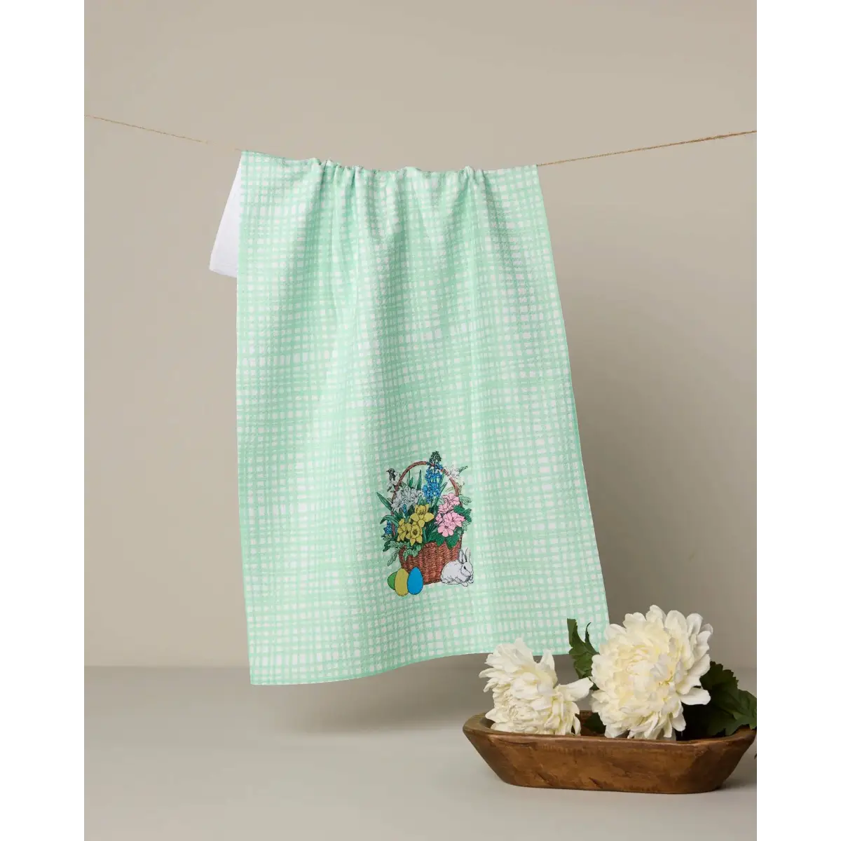 Kitchen Towel - Bunny Basket for Easter - Geometry