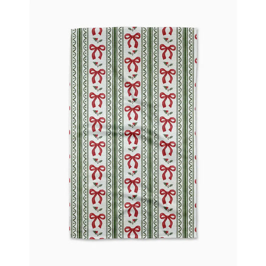 Kitchen Towel - Christmas Bow Stripe - Geometry