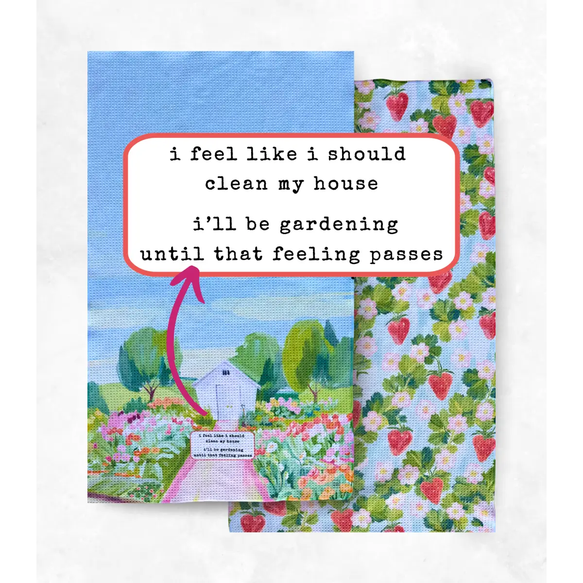 Kitchen Towel - Gardening instead of Cleaning - Funny Gift - Urban Smirk