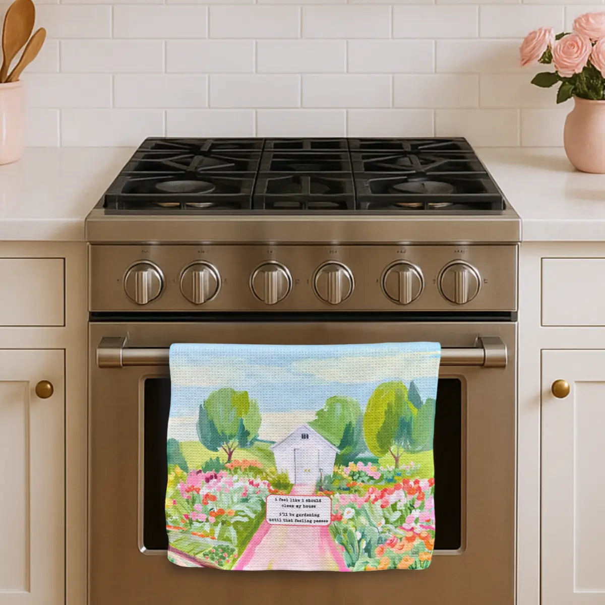 Kitchen Towel - Gardening instead of Cleaning - Funny Gift - Urban Smirk