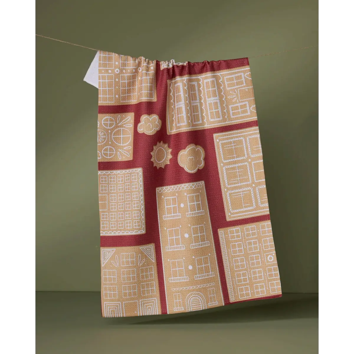 Kitchen Towel - Gingerbread City - Geometry