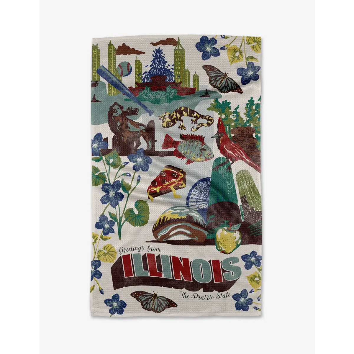 Kitchen Towel - Greetings from Illinois - Geometry