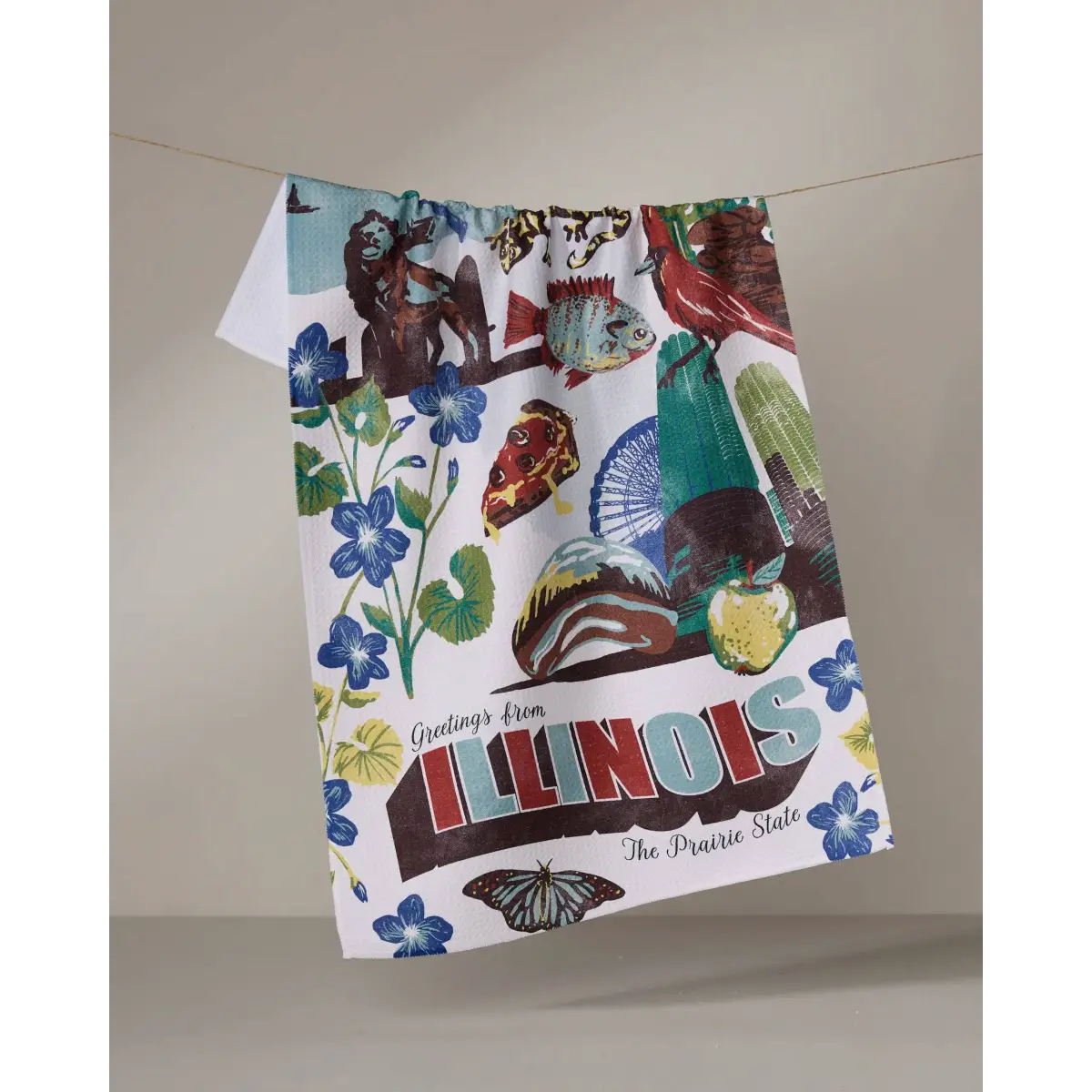 Kitchen Towel - Greetings from Illinois - Geometry